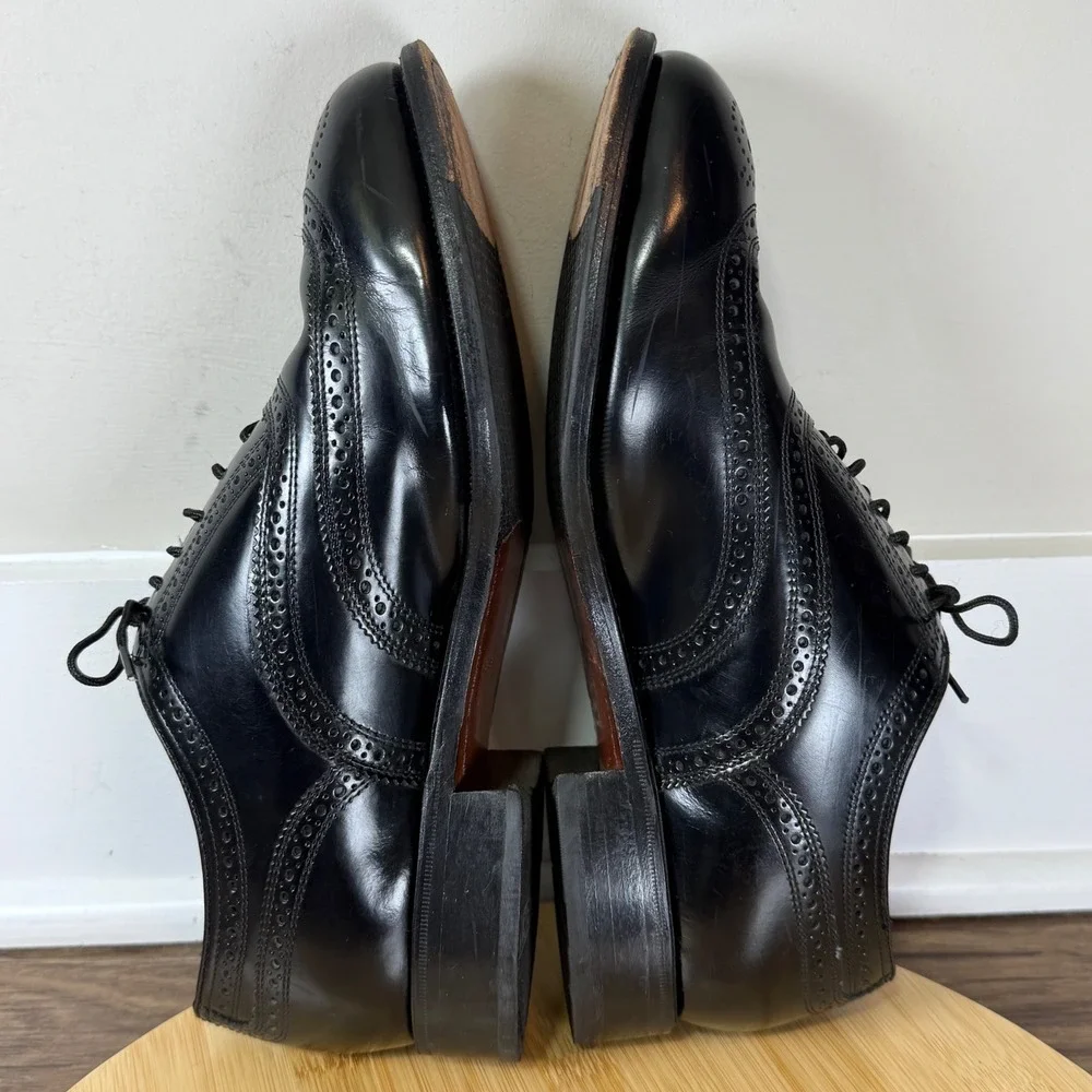 Florsheim Wingtip Oxford Mens 9 3E Black Leather Brogue 17066-0 Dapper Timeless